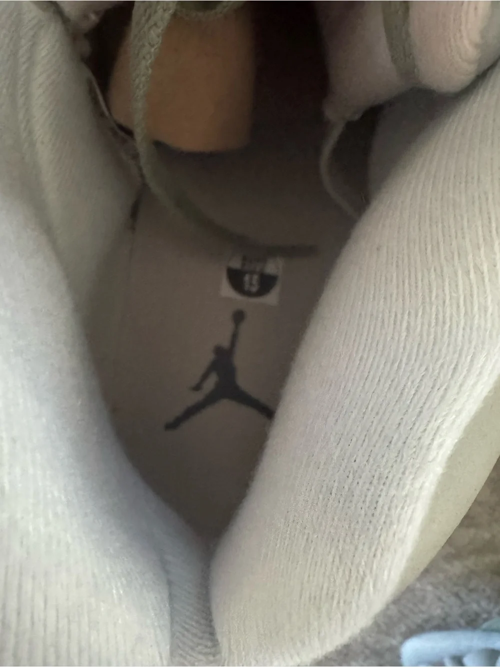 Air Jordan, retro 5’s Sneakers in Light Gray with Yellow Accentst